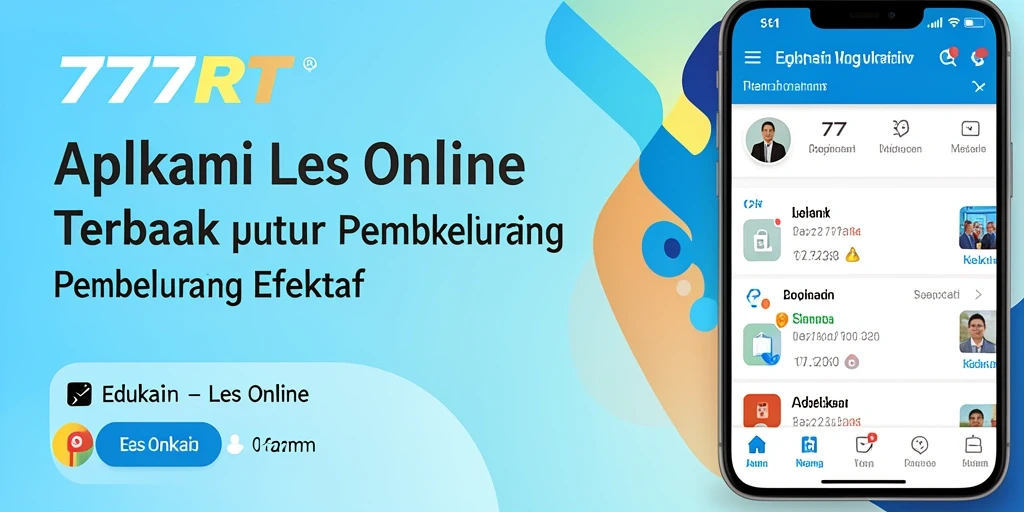 Antarmuka pengguna aplikasi Les Online 777RT yang intuitif dan menarik.