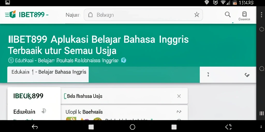Tampilan antarmuka aplikasi Belajar Bahasa Inggris yang interaktif dan menarik.