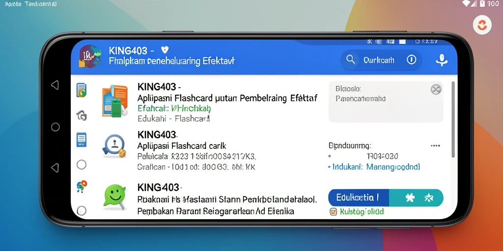 Tampilan antarmuka aplikasi KING403 yang memungkinkan belajar interaktif.