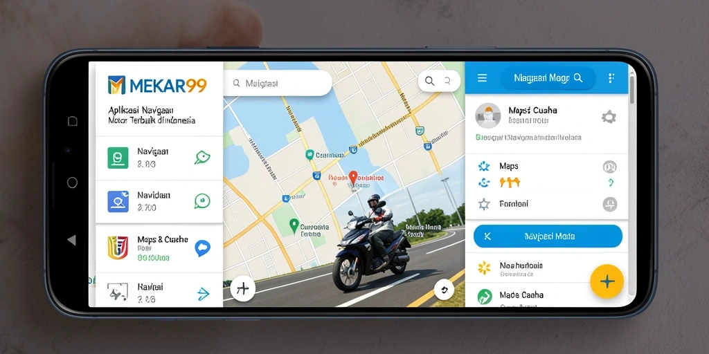 Antarmuka MEKAR99 untuk navigasi motor yang mudah dipahami.