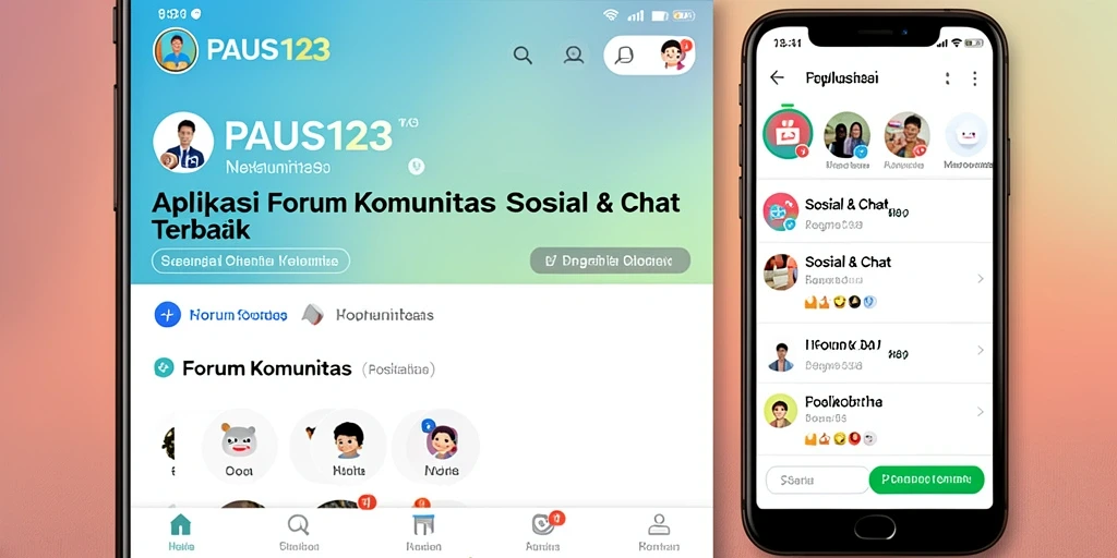 Antarmuka aplikasi PAUS123 yang menampilkan forum komunitas aktif.