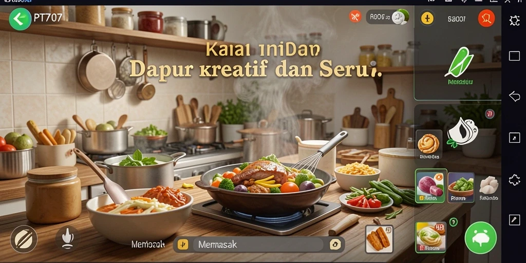 Tampilan antarmuka game Memasak PT707 yang menarik dan informatif.