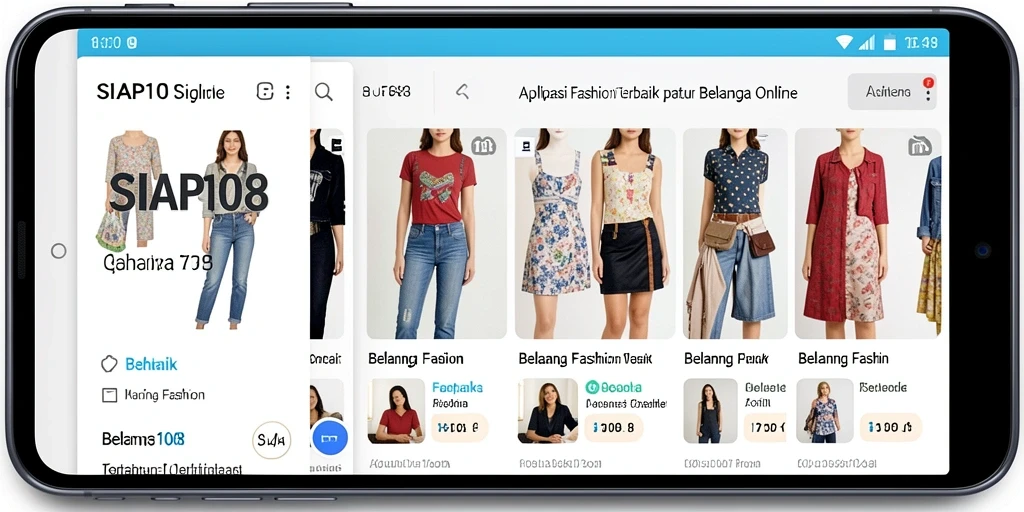 Antarmuka SIAP108 yang modern dan fungsional memudahkan belanja fashion.