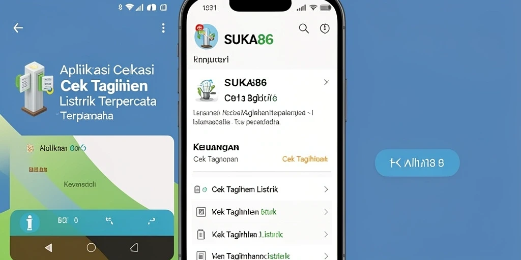 Tampilan antarmuka SUKA86 untuk cek tagihan listrik yang mudah dipahami.